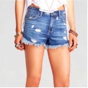 Free People Highrise Distressed Cutoff Jean Shorts